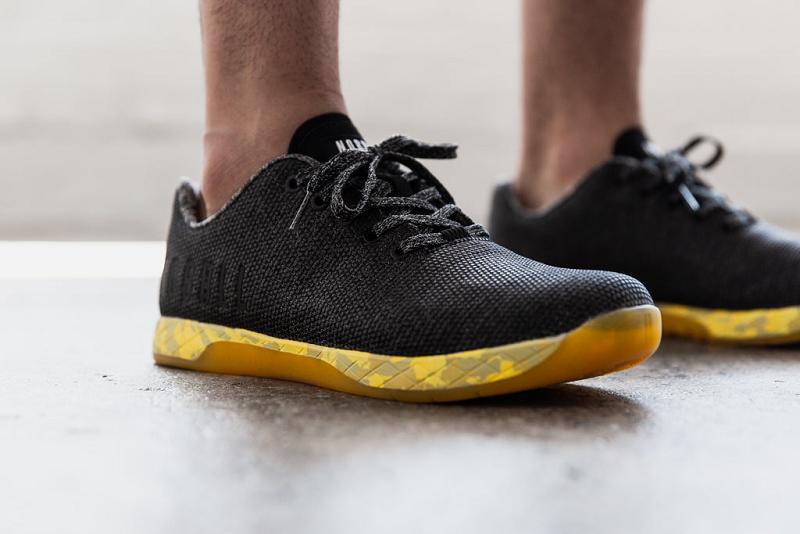 Men's Nobull Heather Yellow Trainers Black | SG V2211R